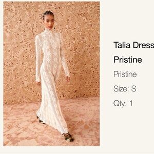 Ulla Johnson Talia Dress White Floor Length Long Sleeve Lace Crochet Bridal Boho